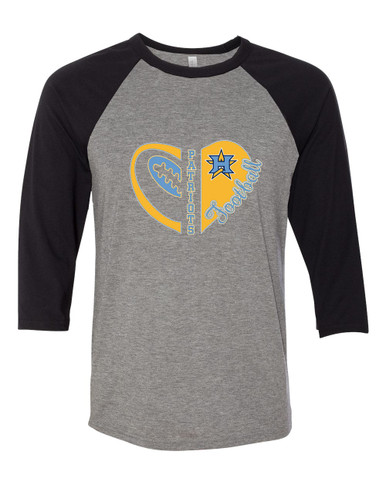 Heritage Patriots Heart Football Women's Baseball T-Shirt