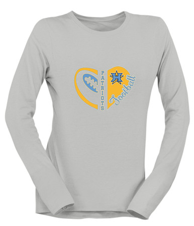 Heritage Patriots Heart Football Women's Premium LS T-Shirt