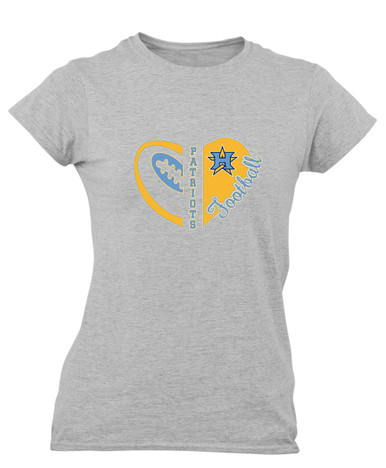 Heritage Patriots Heart Football Women's SS T-Shirt