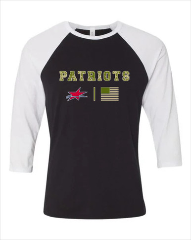 Northside Patriots Camo Flag Women's Baseball T-Shirt