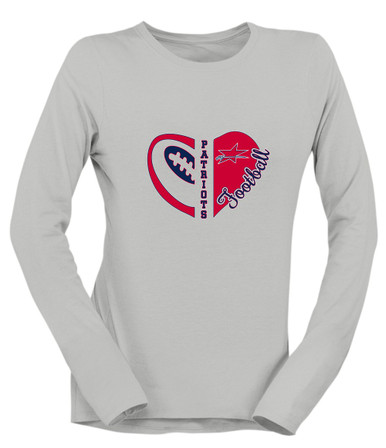 Northside Patriots Heart Football Women's Premium LS T-Shirt