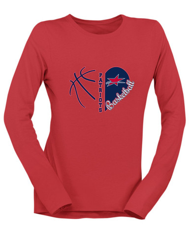 Northside Patriots Heart Basketball Women's Premium LS T-Shirt