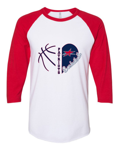 Northside Patriots Heart Basketball Women's Baseball T-Shirt