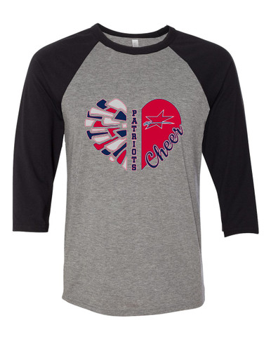Northside Patriots Heart Cheer Women's Baseball T-Shirt
