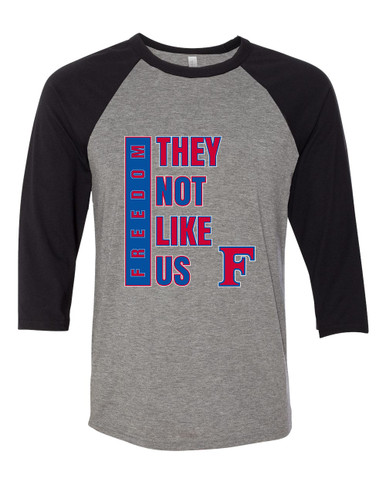 Freedom Patriots They Not Like Us #1 Women's Baseball T-Shirt