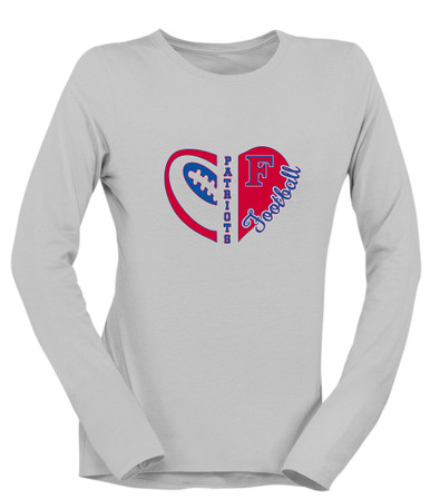 Freedom Patriots Heart Football Women's LS T-Shirt