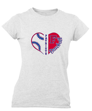 Freedom Patriots Heart Baseball Women's SS T-Shirt