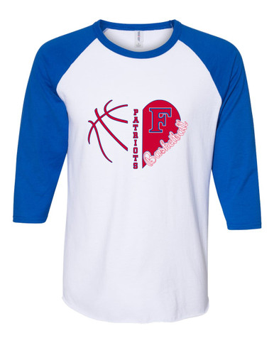 Freedom Patriots Heart Basketball Women's Baseball T-Shirt