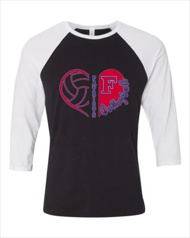 Freedom Patriots Heart Volleyball Women's Baseball T-Shirt