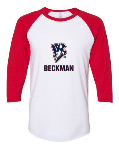 Beckman Patriots Mascot #2 Women's Baseball T-Shirt