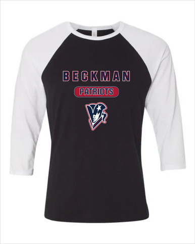 Beckman Patriots Mascot #3 Women's Baseball T-Shirt