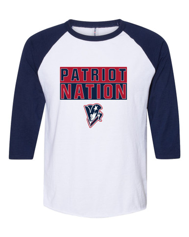 Beckman Patriots Nation #1 Women's Baseball T-Shirt