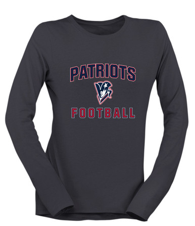 Beckman Patriots Football #1 Women's Premium LS T-Shirt
