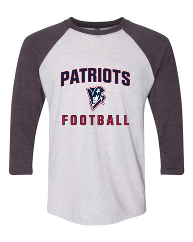 Beckman Patriots Football #1 Women's Baseball T-Shirt