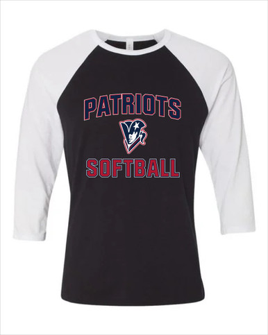 Beckman Patriots Softball #1 Women's Baseball T-Shirt