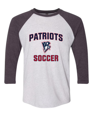 Beckman Patriots Soccer #1 Women's Baseball T-Shirt