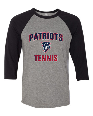 Beckman Patriots Tennis Women's Baseball T-Shirt