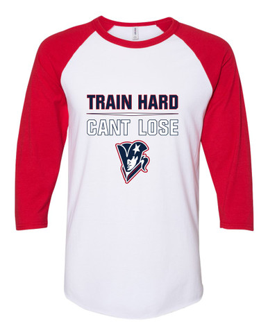 Beckman Patriots Train Hard, Can't Lose Women's Baseball T-Shirt