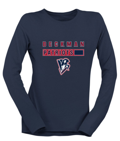 Beckman Patriots Mascot #7 Women's LS T-Shirt