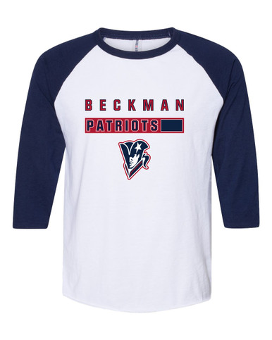 Beckman Patriots Mascot #7 Women's Baseball T-Shirt
