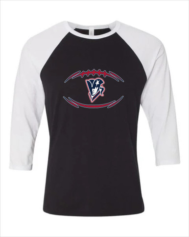 Beckman Patriots Football #3 Women's Baseball T-Shirt