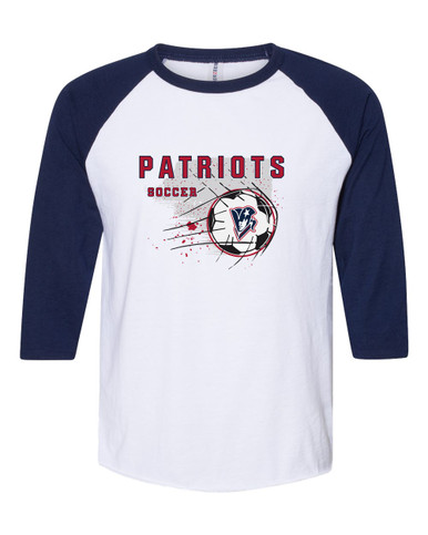 Beckman Patriots Soccer #2 Men's Baseball T-Shirt