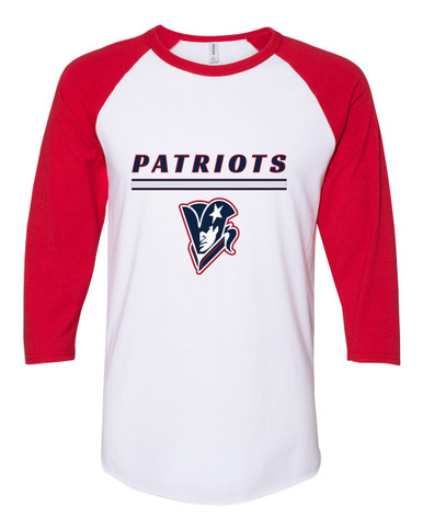 Beckman Patriots Mascot #8 Women's Baseball T-Shirt