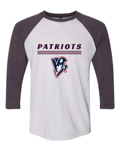 Beckman Patriots Mascot #8 Men's Baseball T-Shirt