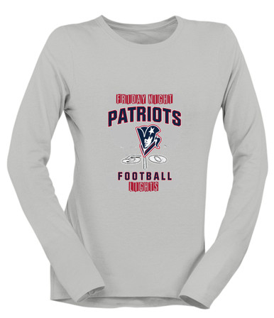 Beckman Patriots Football #6 Women's Premium LS T-Shirt