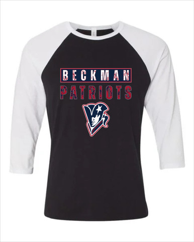 Beckman Patriots Mascot #9 Men's Baseball T-Shirt
