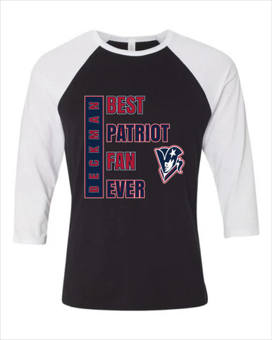 Beckman Patriots Best Patriot Fan Women's Baseball T-Shirt