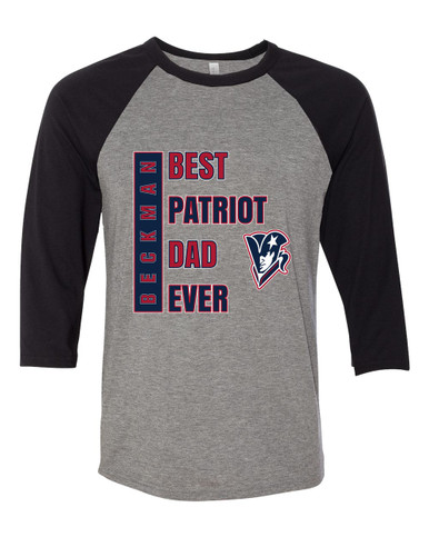 Beckman Patriots Best Patriot Dad Men's Baseball T-Shirt