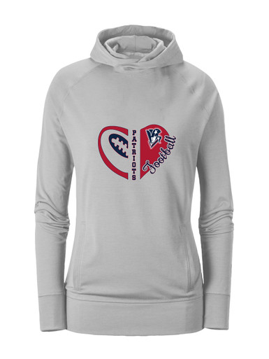 Beckman Patriots Heart Football Women's Hoodie