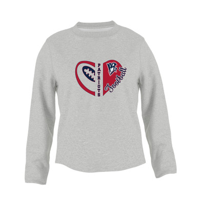 Beckman Patriots Heart Football Women's Sweatshirt