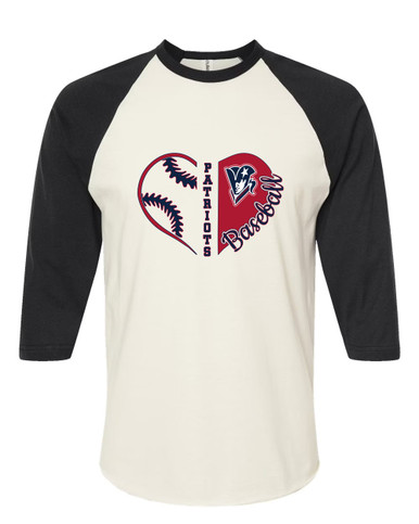Beckman Patriots Heart Baseball Women's Baseball T-Shirt