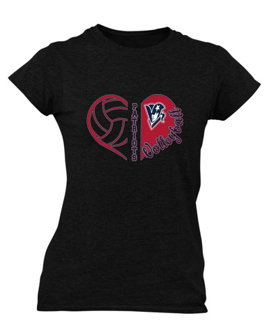 Beckman Patriots Heart Volleyball Women's Premium SS T-Shirt