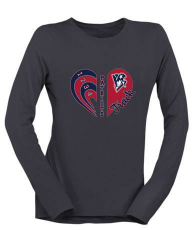 Beckman Patriots Heart Track Women's LS T-Shirt