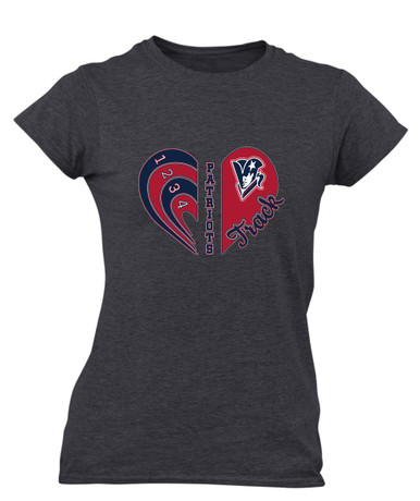 Beckman Patriots Heart Track Women's Premium SS T-Shirt