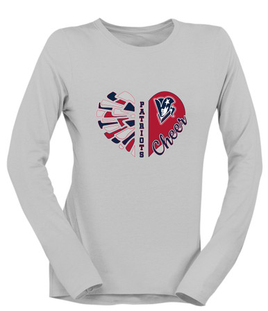 Beckman Patriots Heart Cheer Women's LS T-Shirt