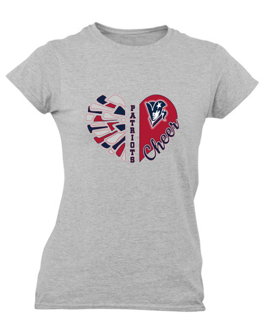 Beckman Patriots Heart Cheer Women's SS T-Shirt