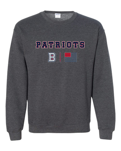 Beckman Patriots B Script Team Colors Flag Men's Sweatshirt