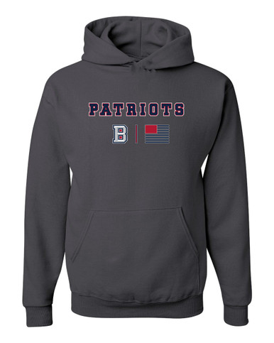 Beckman Patriots B Script Team Colors Flag Men's Premium Hoodie