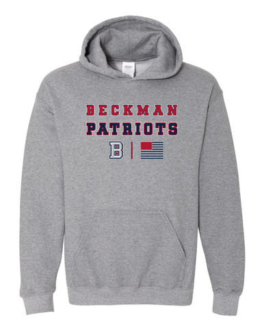 Beckman Patriots B Script Spirit Flag Men's Hoodie