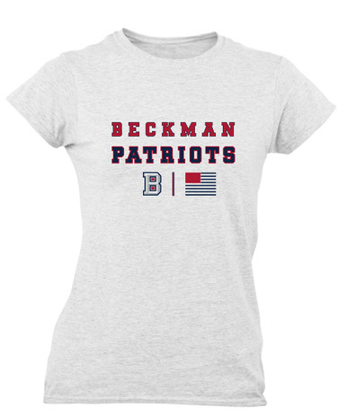Beckman Patriots B Script Spirit Flag Women's Premium SS T-Shirt
