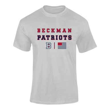 Beckman Patriots B Script Spirit Flag Men's SS T-Shirt