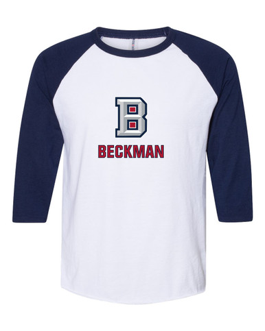 Beckman Patriots B Script Mascot #2 Men's Baseball T-Shirt