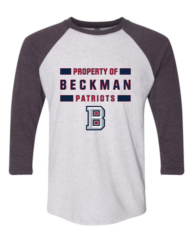 Beckman Patriots B Script Property Of Women's Baseball T-Shirt