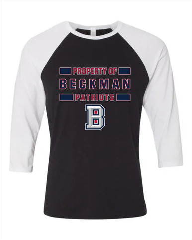 Beckman Patriots B Script Property Of Men's Baseball T-Shirt