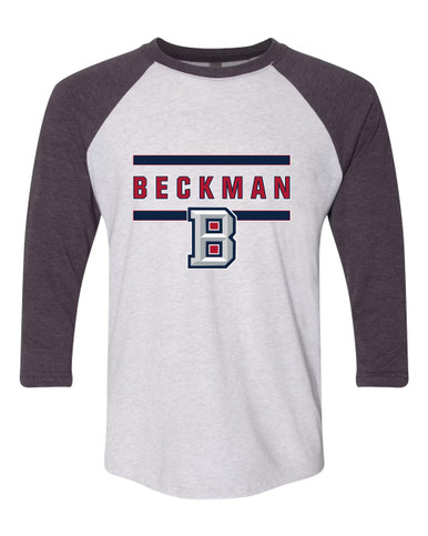 Beckman Patriots B Script Mascot #4 Men's Baseball T-Shirt