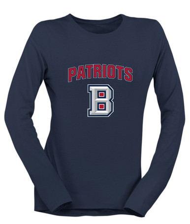 Beckman Patriots B Script Mascot #6 Women's LS T-Shirt